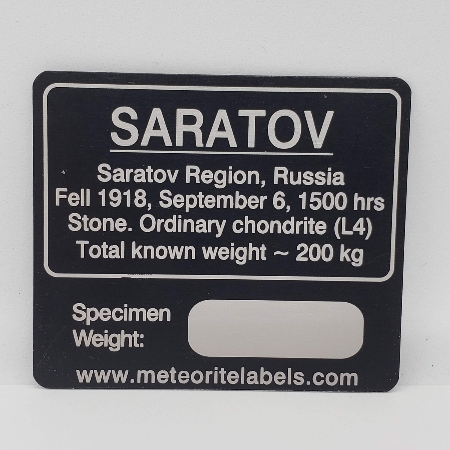 Meteorite Saratov Flat Metal Label