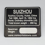 Meteorite Suizhou Flat Metal Label