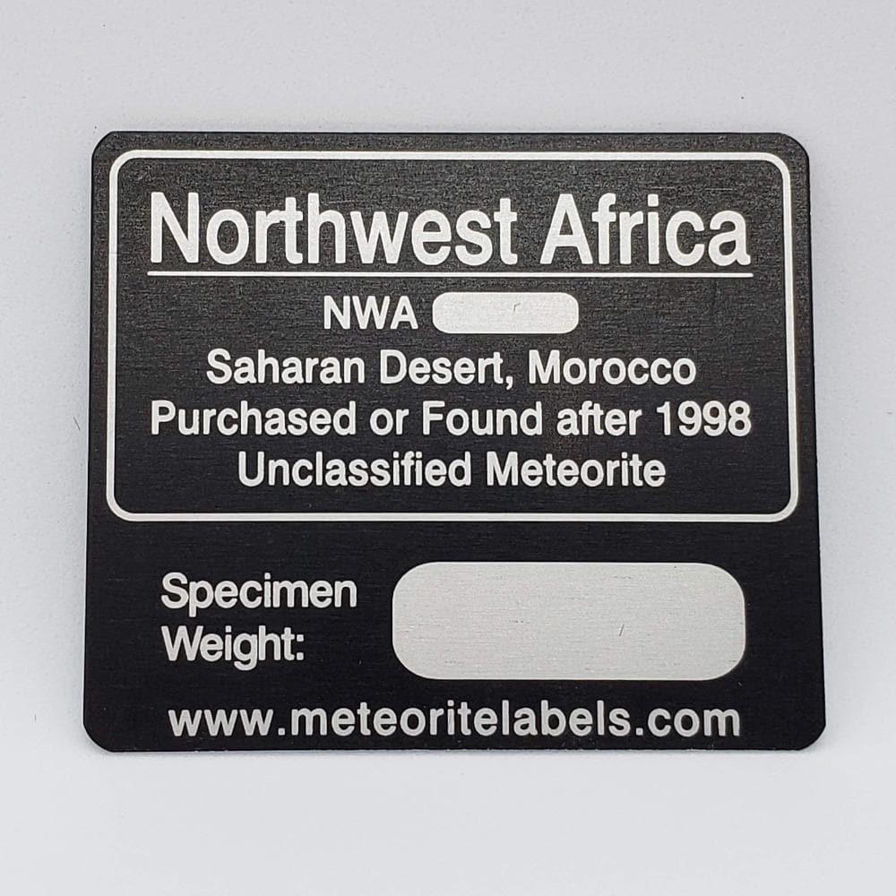Northwest Africa NWA Meteorite | Flat Metal Label