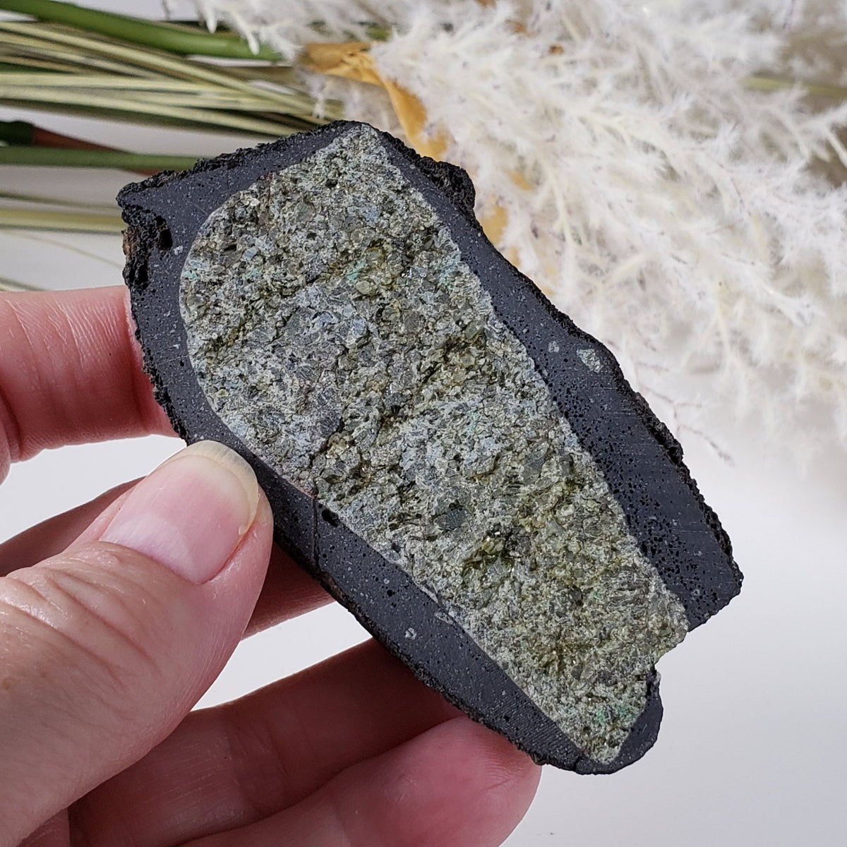  Olivine Volcanic Bomb Slice  83.9 gr from Mortlake Victoria, Australia 