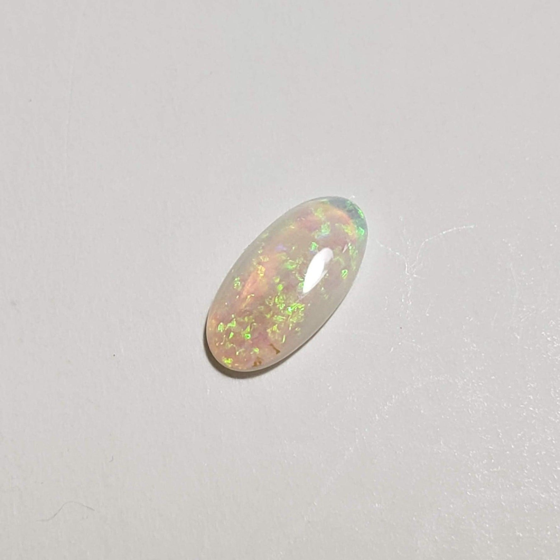  Opal | Long Oval Cabochon | White | 7.8x3.8mm 