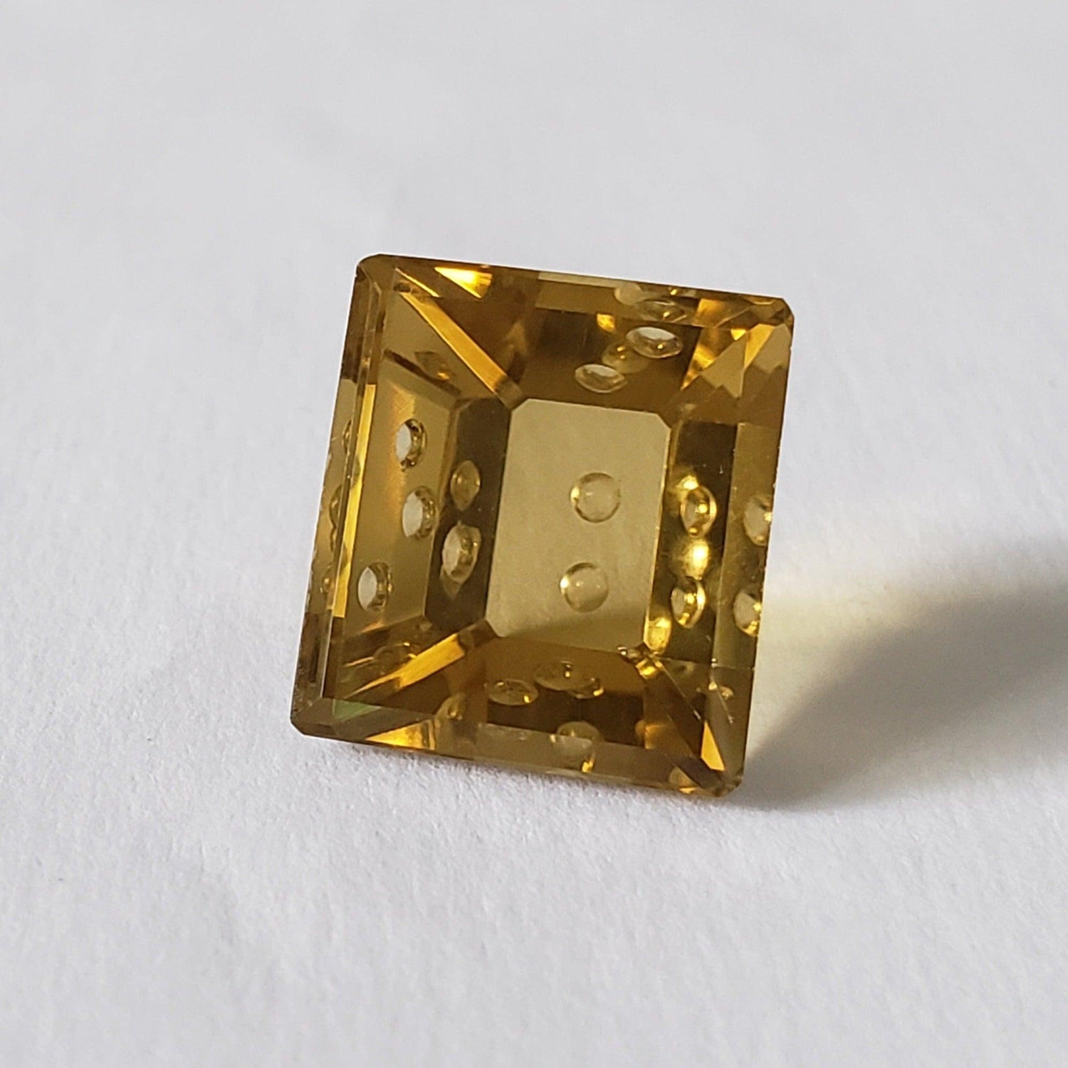 Oro Verde Citrine | Laser Cut Baguette | Olive Green | 15x14mm 16.5ct