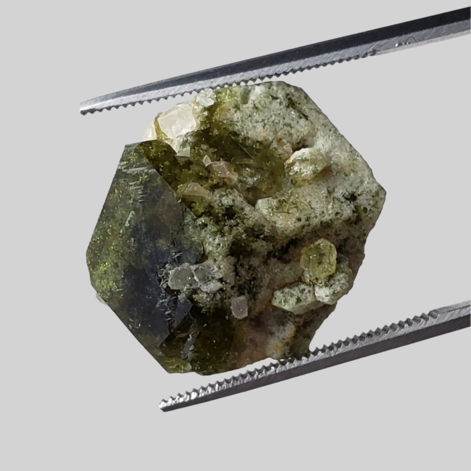   Rare Uvite Tourmaline Crystal | Natural Green with Magnesite | 3 grams | Brumado, Bahia, Brazil 