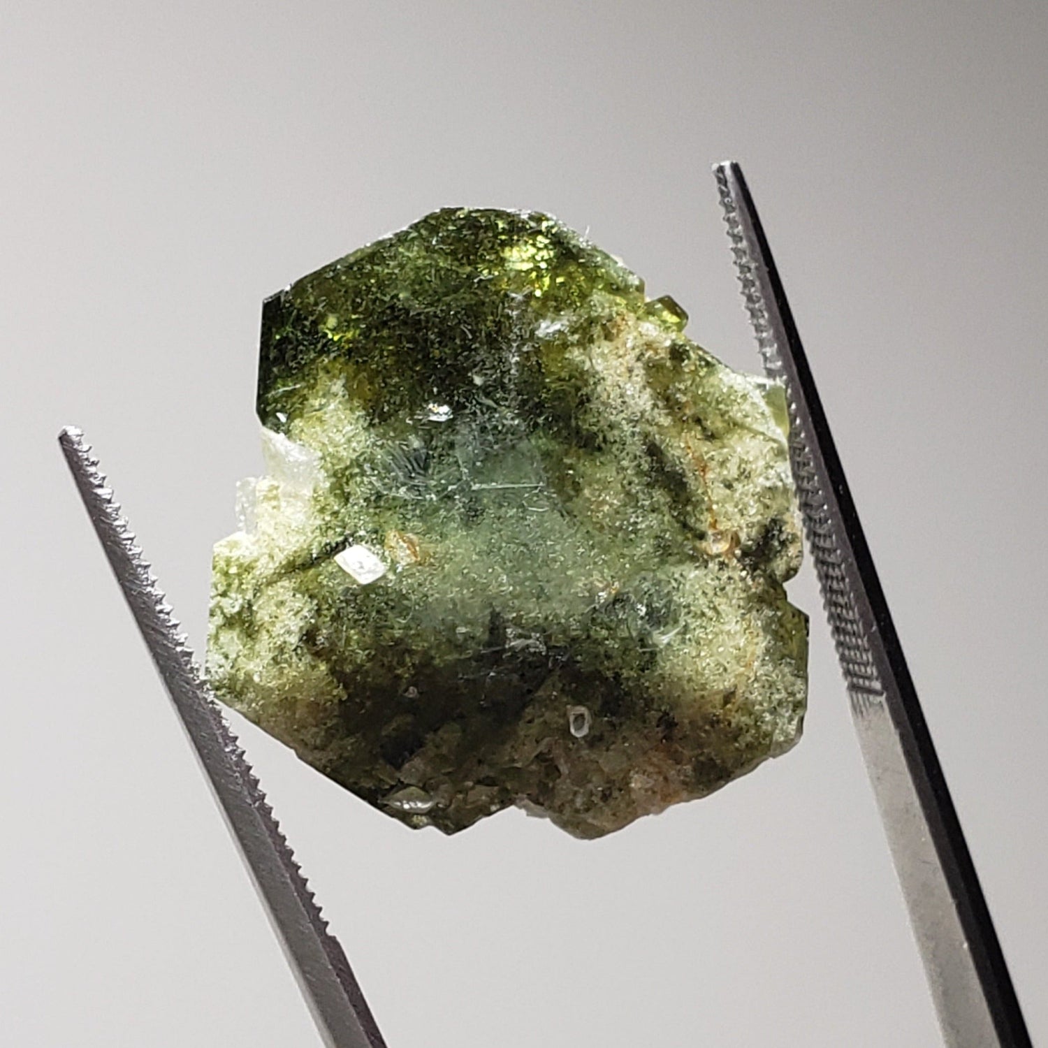 Rare Uvite Tourmaline Crystal | Natural Green with Magnesite | 4.75 grams | Brumado, Bahia, Brazil