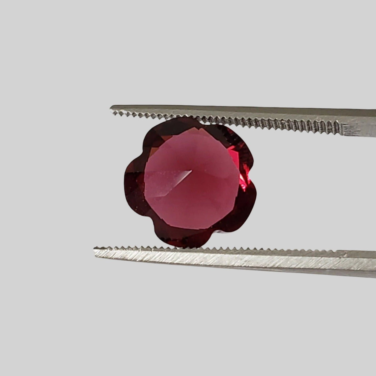  Rhodolite Garnet | Flower Shape Cut | Raspberry Red | 10.5mm 5.41ct | Appraisal included 