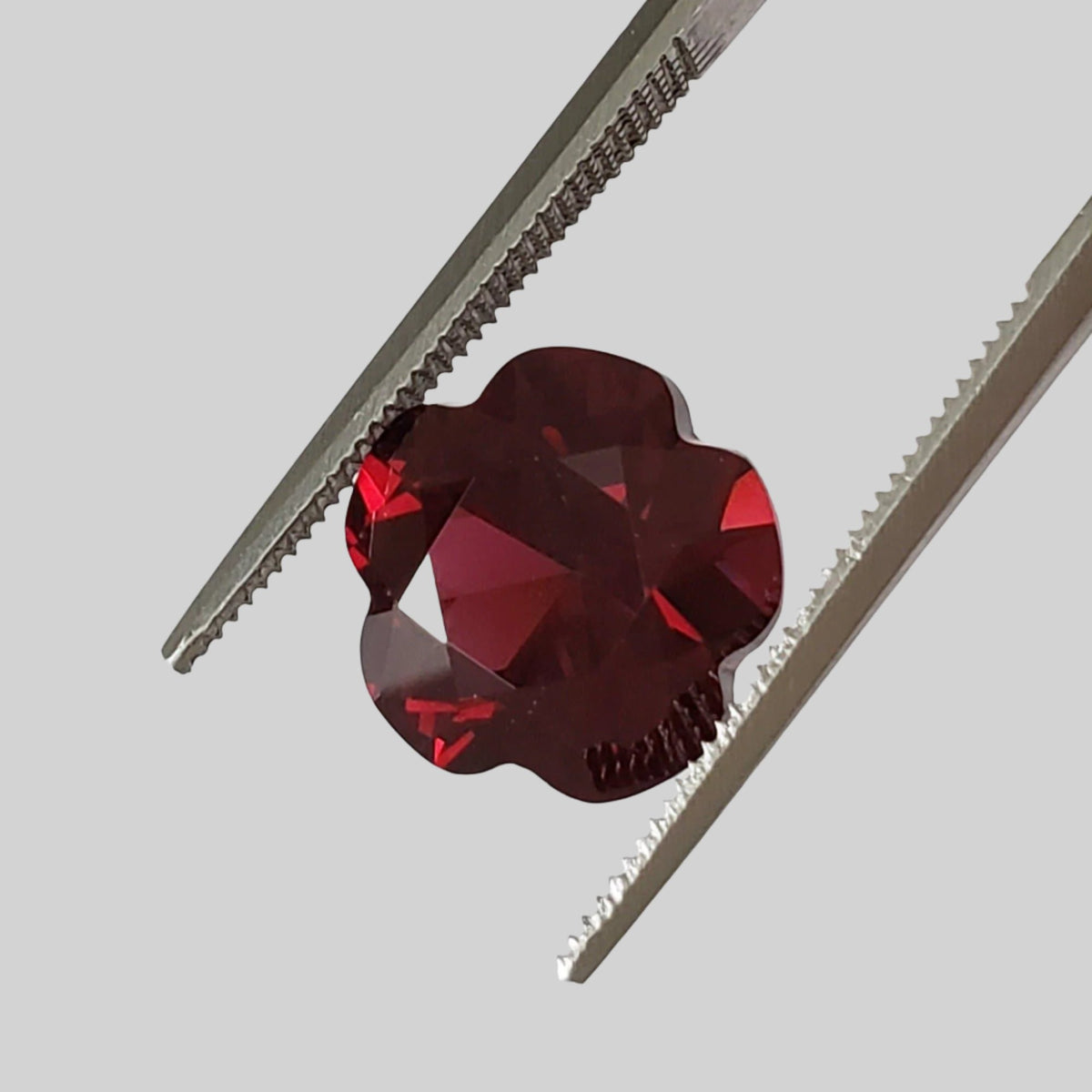  Rhodolite Garnet | Flower Shape Cut | Raspberry Red | 10.5mm 5.41ct | Appraisal included 