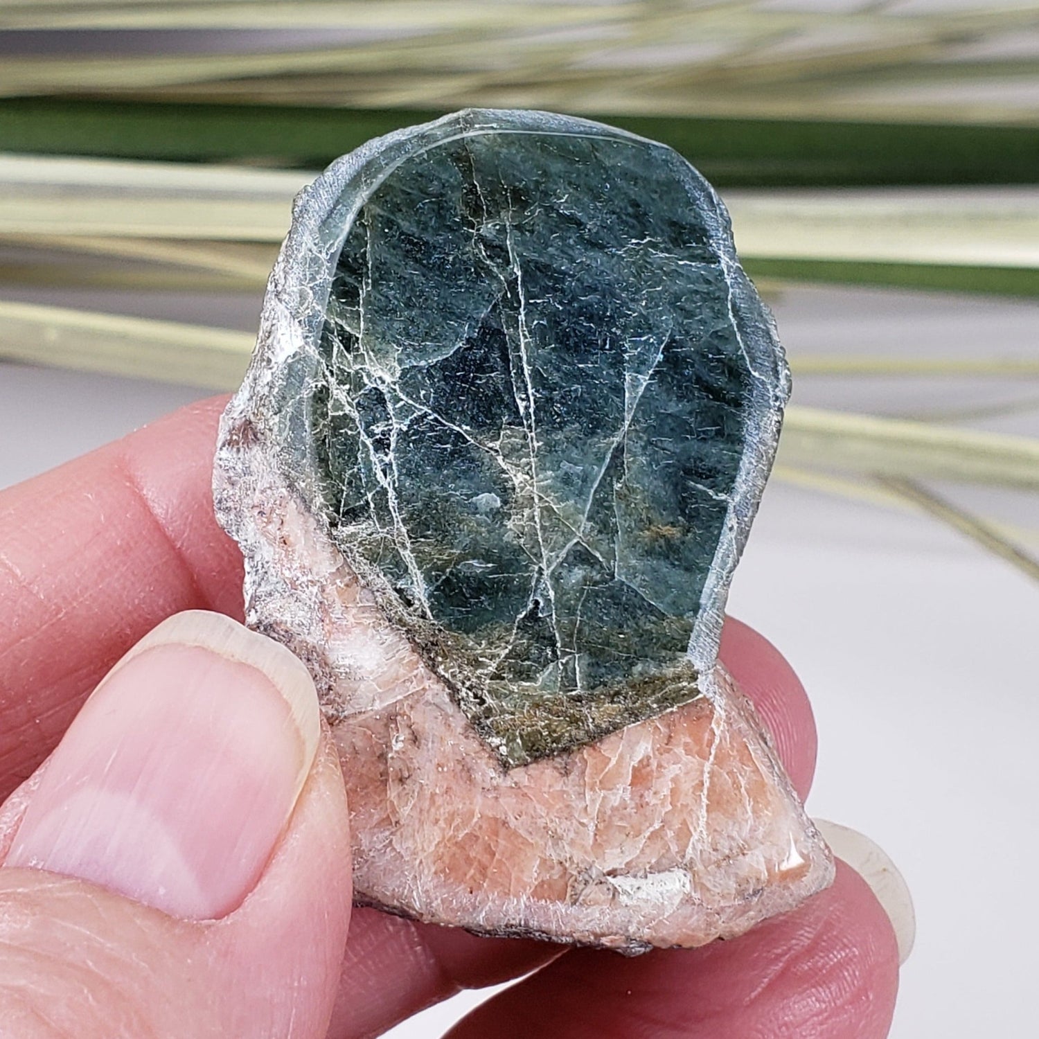 Beryl Crystal in Feldspar Matrix | one side polished | 24 gr | Eastern Ontario