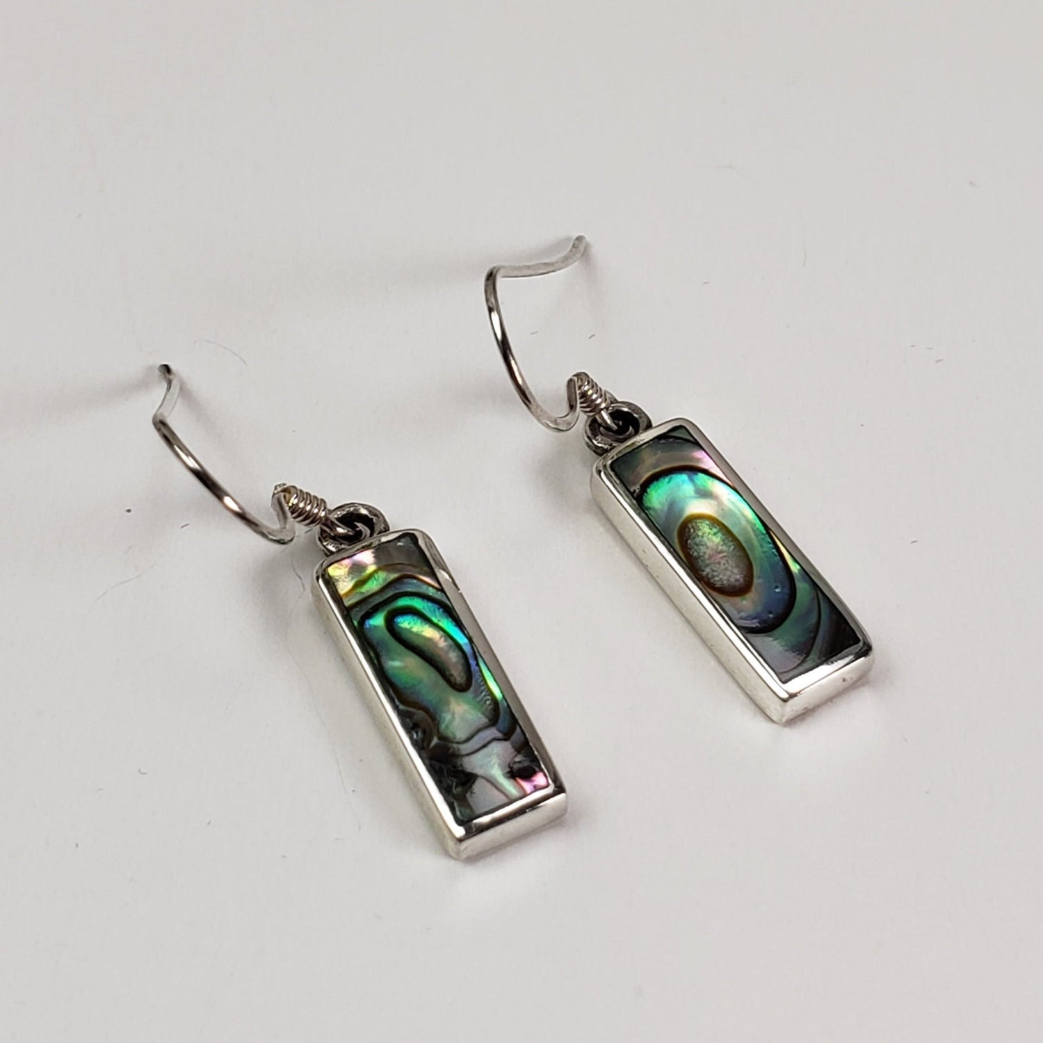 Abalone Silver Dangle Earrings | 925 Sterling Silver | Thailand | Canagem.com
