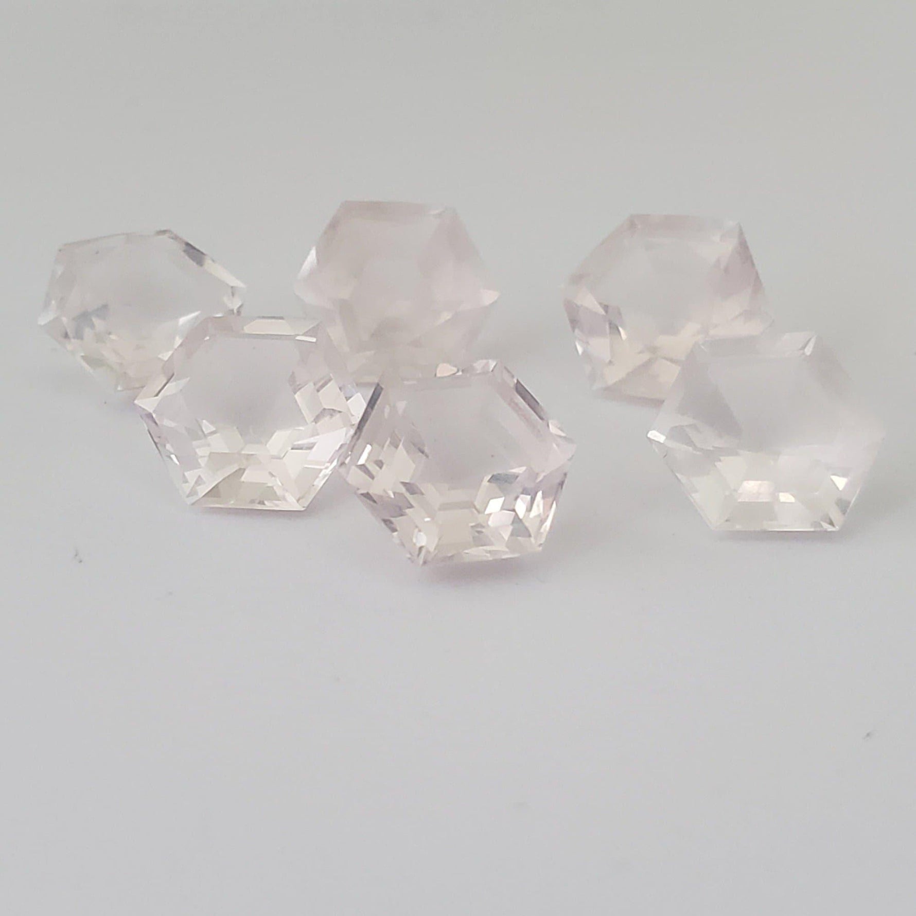  Rose Quartz | 6 Piece Lot | Hexagon Cut | 8.6mm 13.81ct | Madagascar 