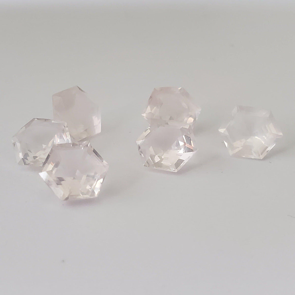  Rose Quartz | 6 Piece Lot | Hexagon Cut | 8.6mm 13.81ct | Madagascar 