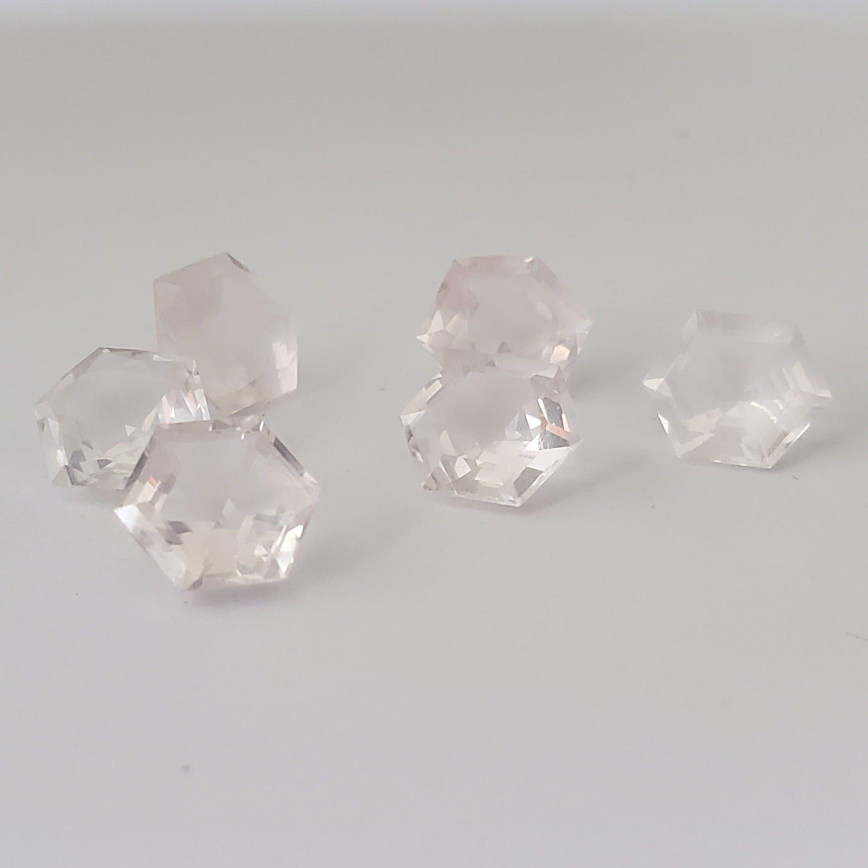  Rose Quartz | 6 Piece Lot | Hexagon Cut | 8.6mm 13.81ct | Madagascar 