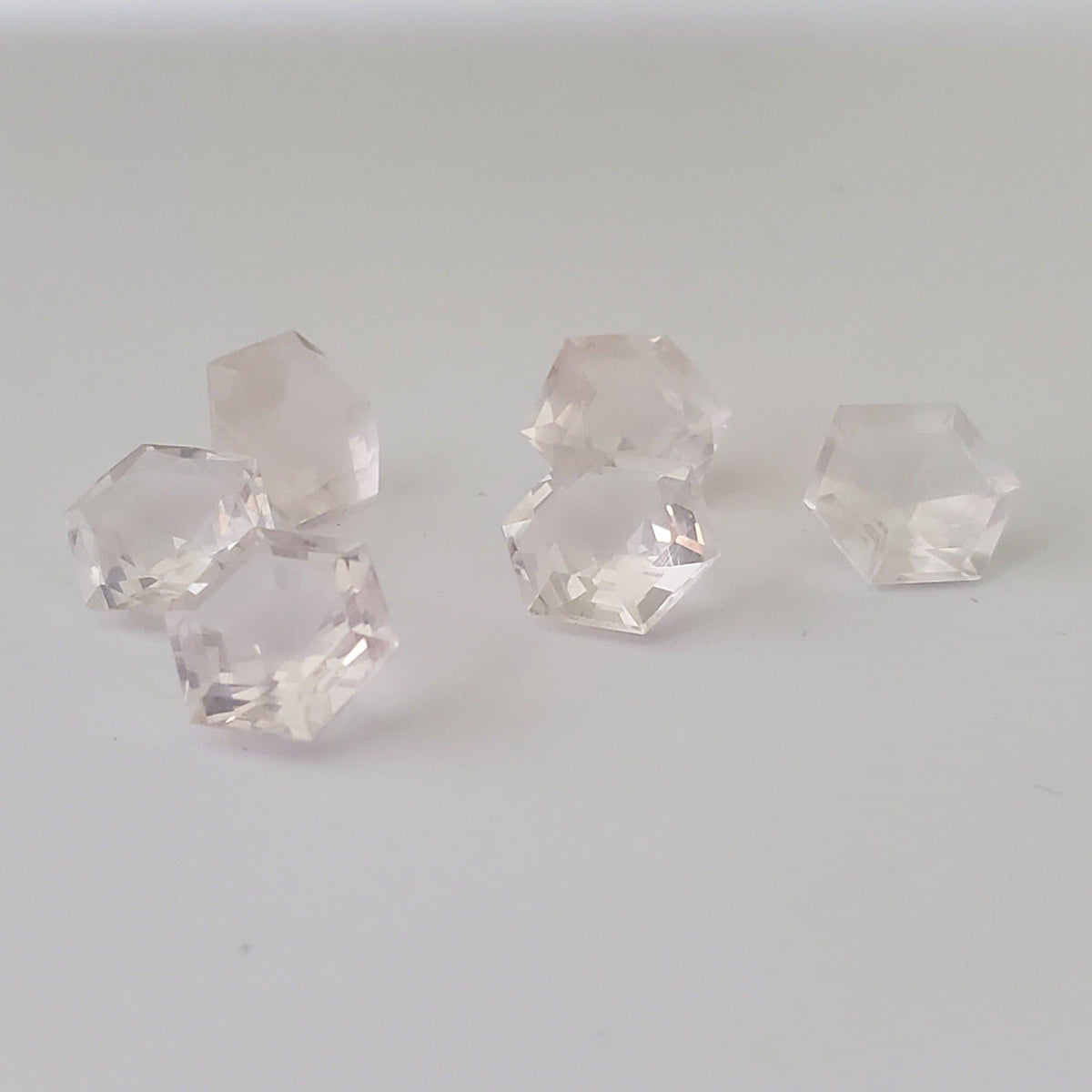  Rose Quartz | 6 Piece Lot | Hexagon Cut | 8.6mm 13.81ct | Madagascar 