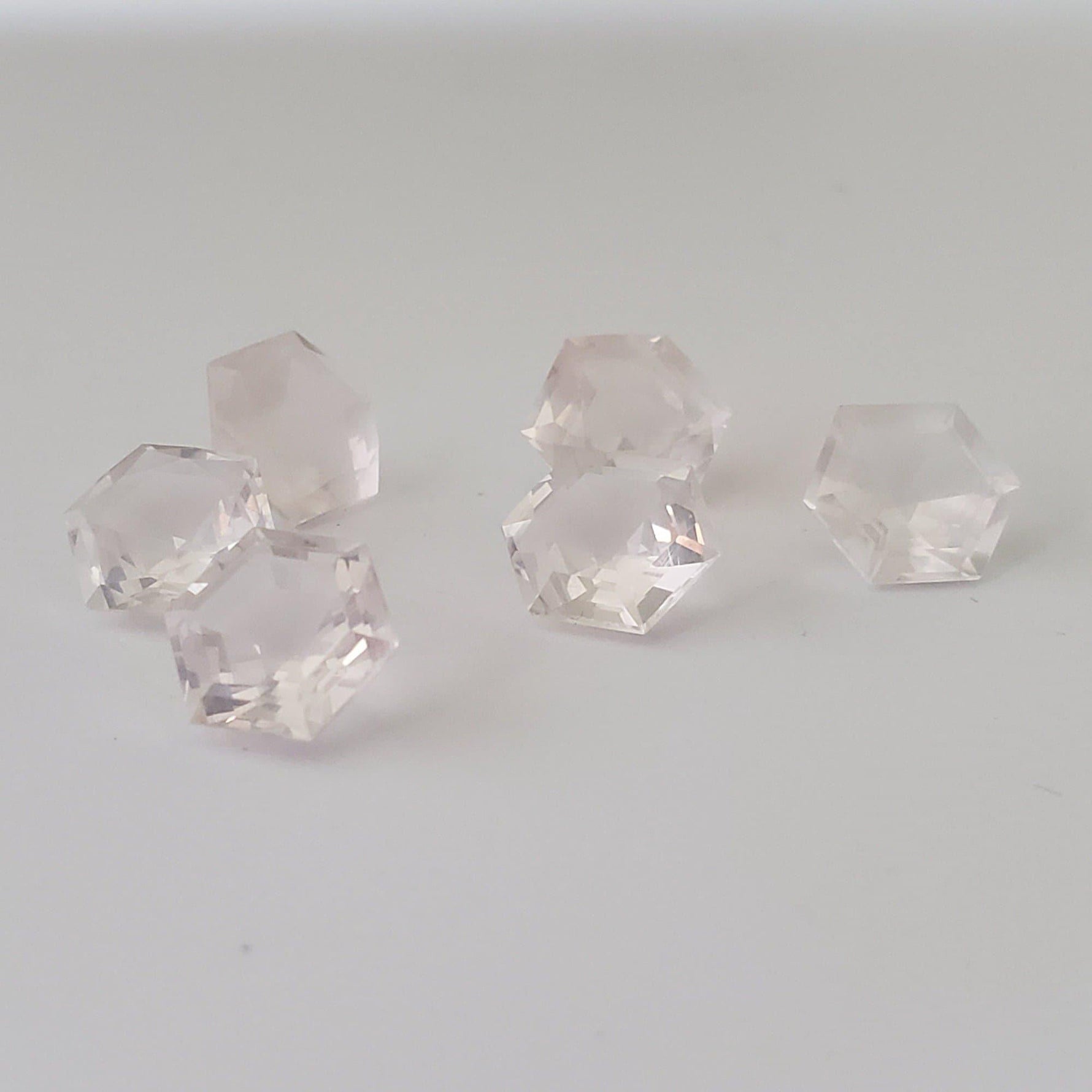  Rose Quartz | 6 Piece Lot | Hexagon Cut | 8.6mm 13.81ct | Madagascar 