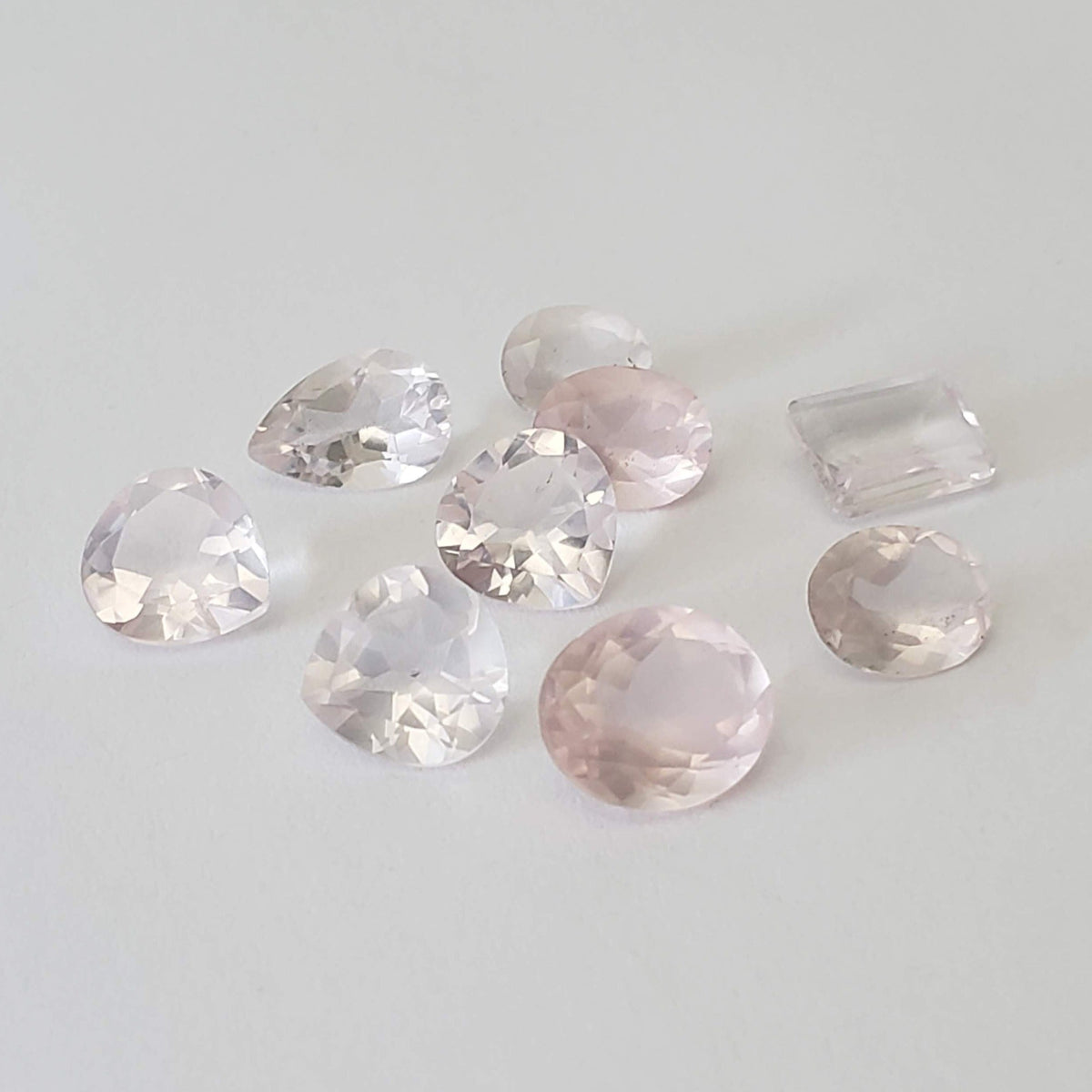  Rose Quartz | 9 Piece Rose Quartz Parcel | Mixed Shape | Mixed Size | 25ct | Brazil 