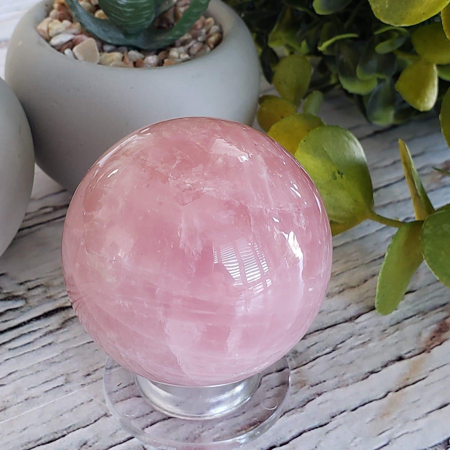 Rose Quartz Crystal Sphere | 49 mm, 1.9 in | 172 Grams | China