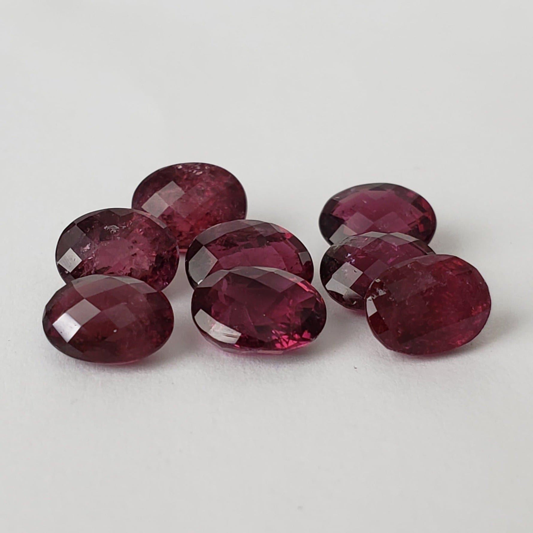  Rubellite | 8 pce Lot | Checkerboard Table Oval Cut | Dark Purple | 8x6mm | Madagascar 