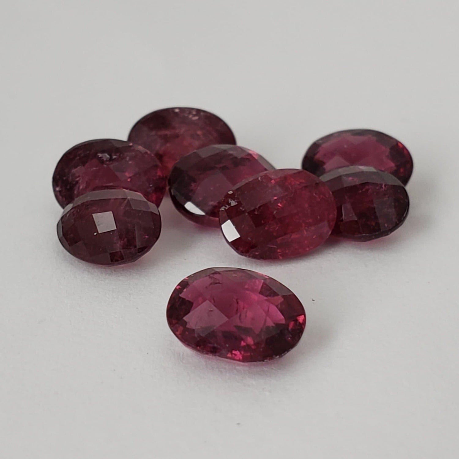  Rubellite | 8 pce Lot | Checkerboard Table Oval Cut | Dark Purple | 8x6mm | Madagascar 