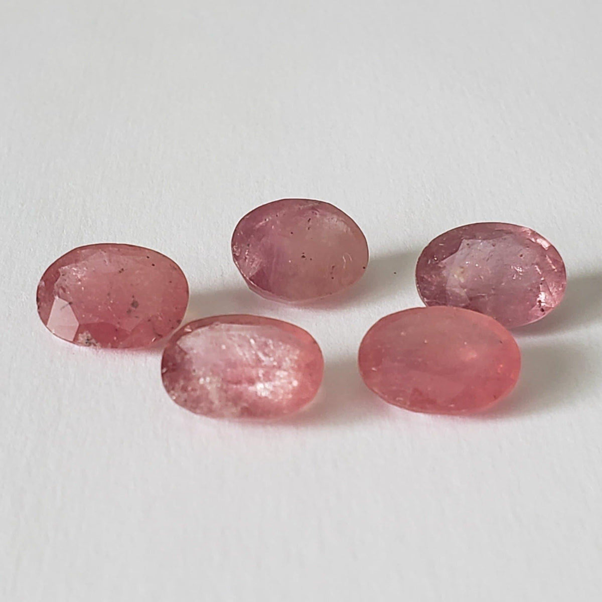  Ruby | 5 Piece Loose Gemstone Lot | Oval Cut | Orange Pink | 12x10mm 