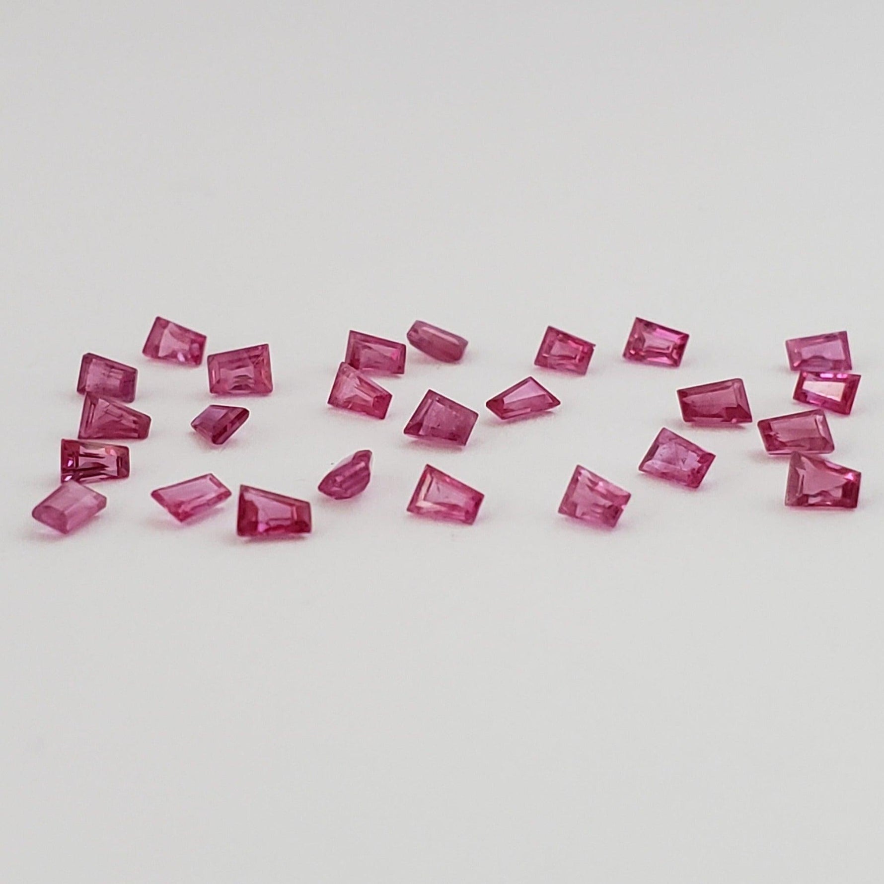 Ruby | Tapered Baguette Cut | Hot Pink | 2.5x2mm