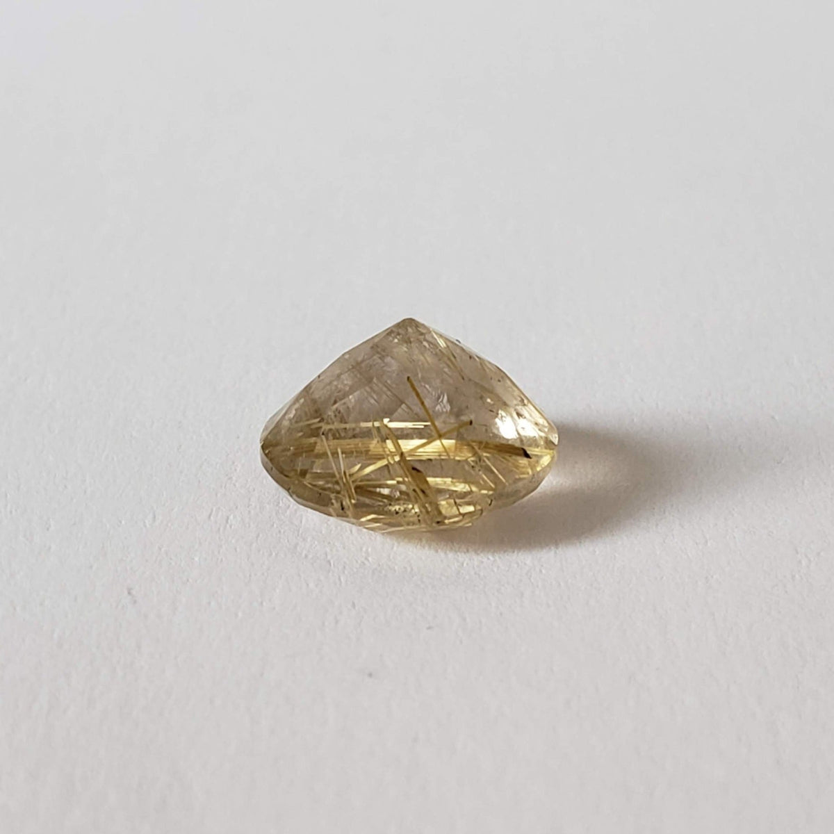 Rutilated Quartz | Faceted Round Cut | 12mm 6.15ct | Brazil