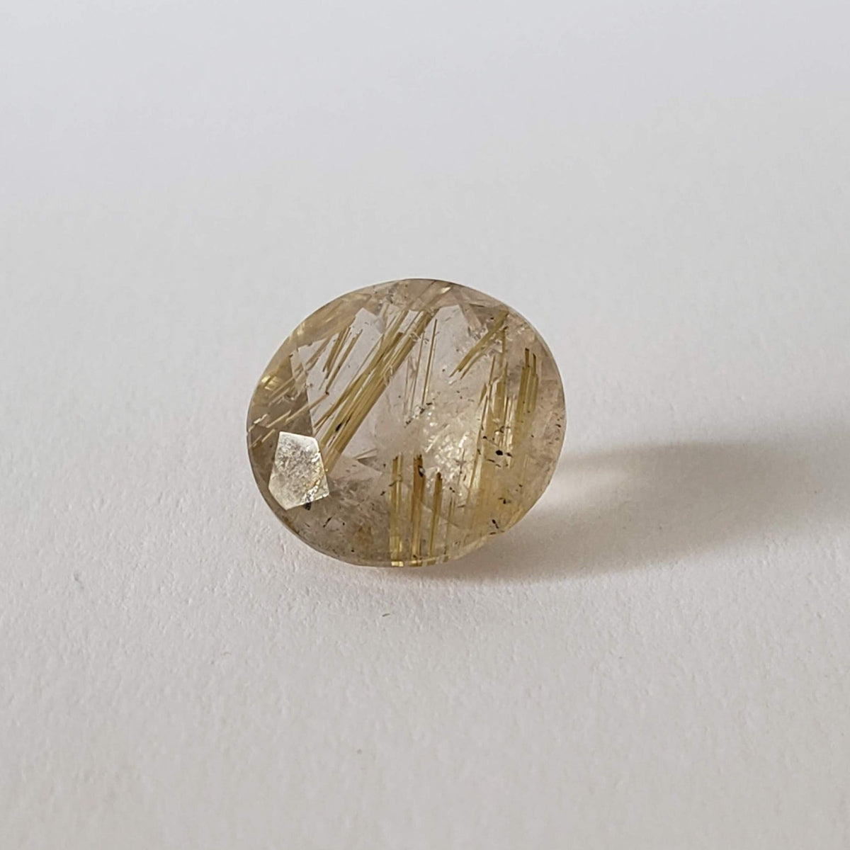 Rutilated Quartz | Faceted Round Cut | 12mm 6.15ct | Brazil