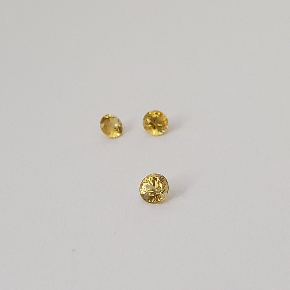  Sapphire | 3 Piece Sapphire Parcel | Round Cut | Canary Yellow | 2.2 - 2.4mm 