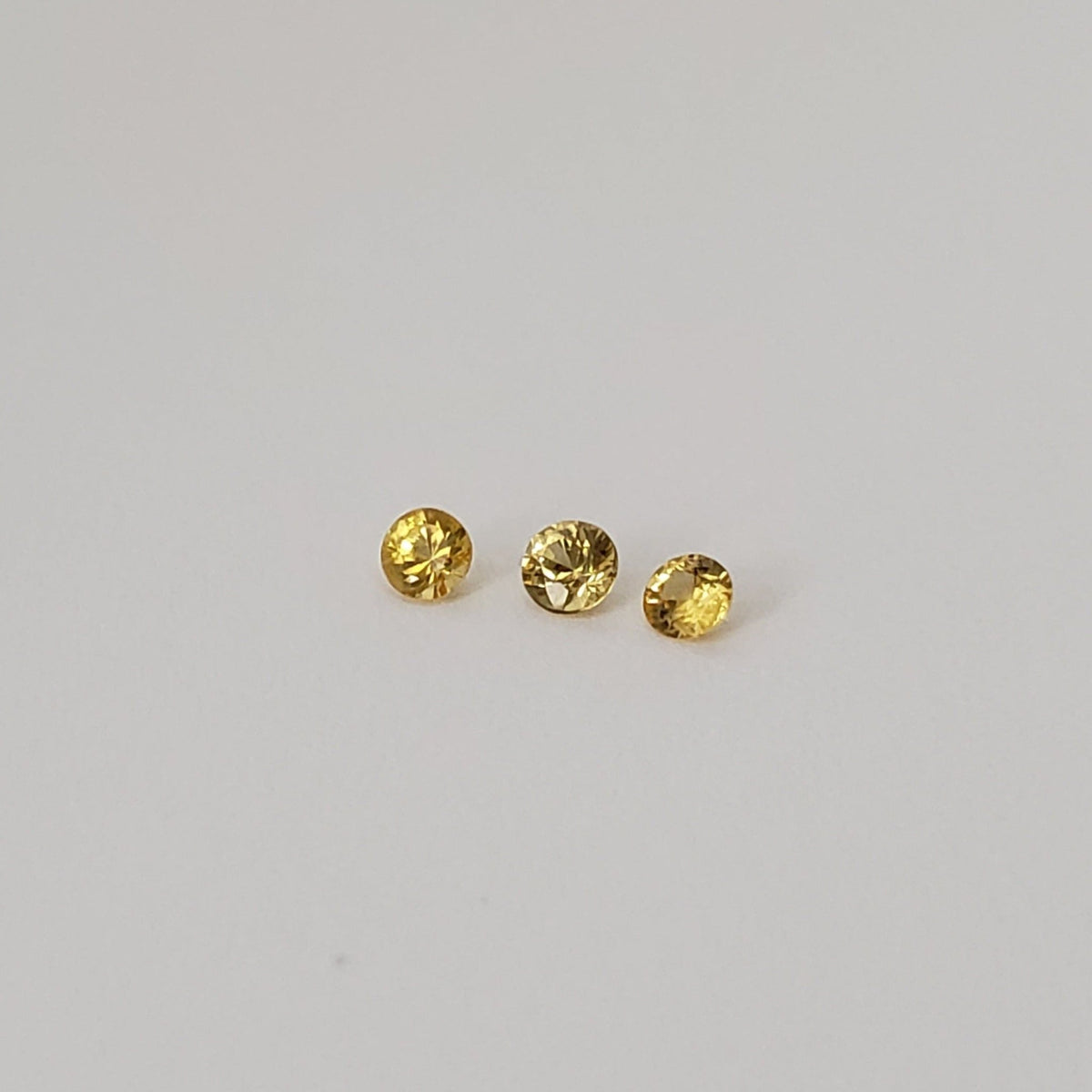  Sapphire | 3 Piece Sapphire Parcel | Round Cut | Canary Yellow | 2.2 - 2.4mm 