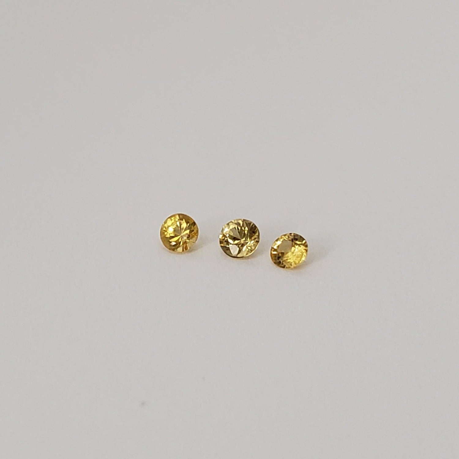  Sapphire | 3 Piece Sapphire Parcel | Round Cut | Canary Yellow | 2.2 - 2.4mm 