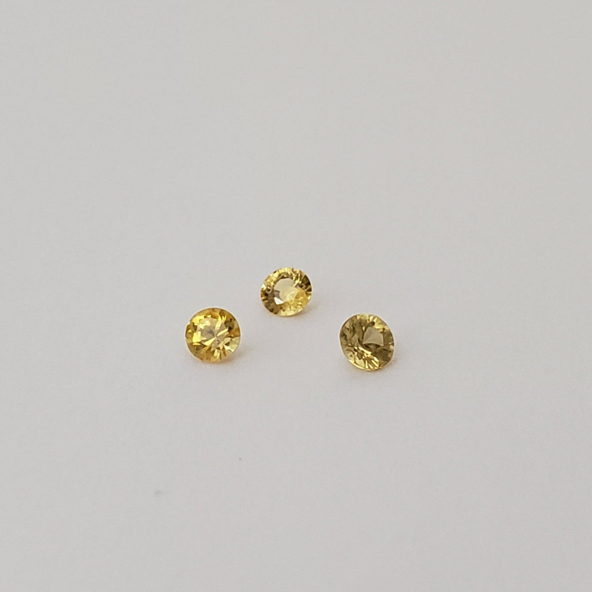  Sapphire | 3 Piece Sapphire Parcel | Round Cut | Canary Yellow | 2.2 - 2.4mm 