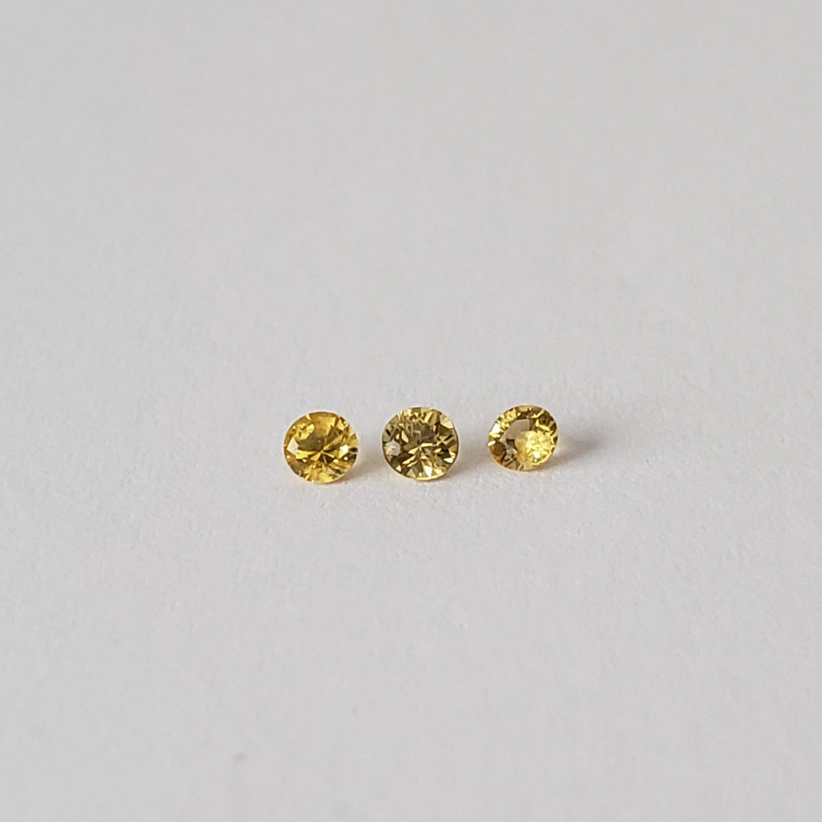  Sapphire | 3 Piece Sapphire Parcel | Round Cut | Canary Yellow | 2.2 - 2.4mm 