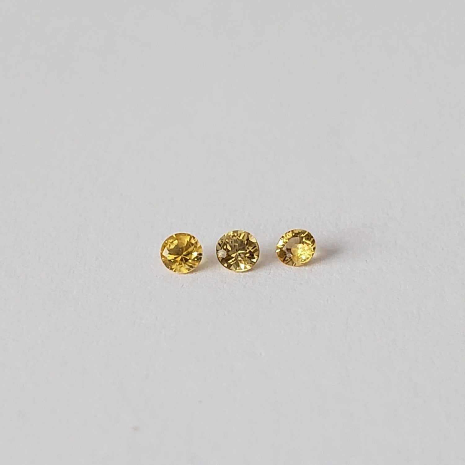  Sapphire | 3 Piece Sapphire Parcel | Round Cut | Canary Yellow | 2.2 - 2.4mm 