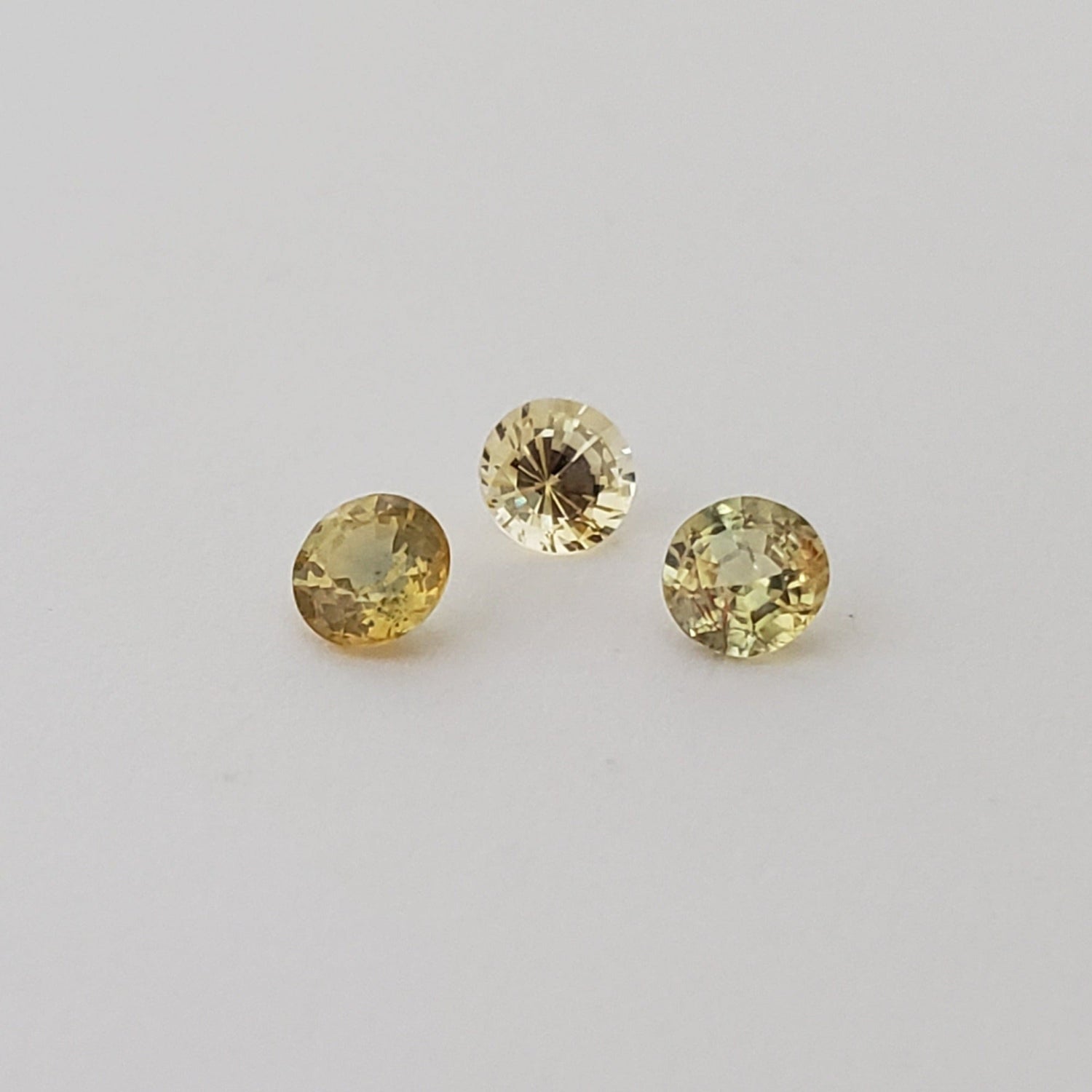  Sapphire | 3 Piece Sapphire Parcel | Round Cut | Canary Yellow | 3.6mm .60tcw 