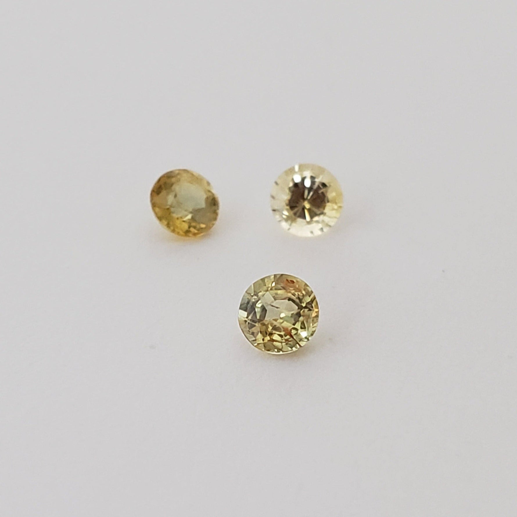  Sapphire | 3 Piece Sapphire Parcel | Round Cut | Canary Yellow | 3.6mm .60tcw 