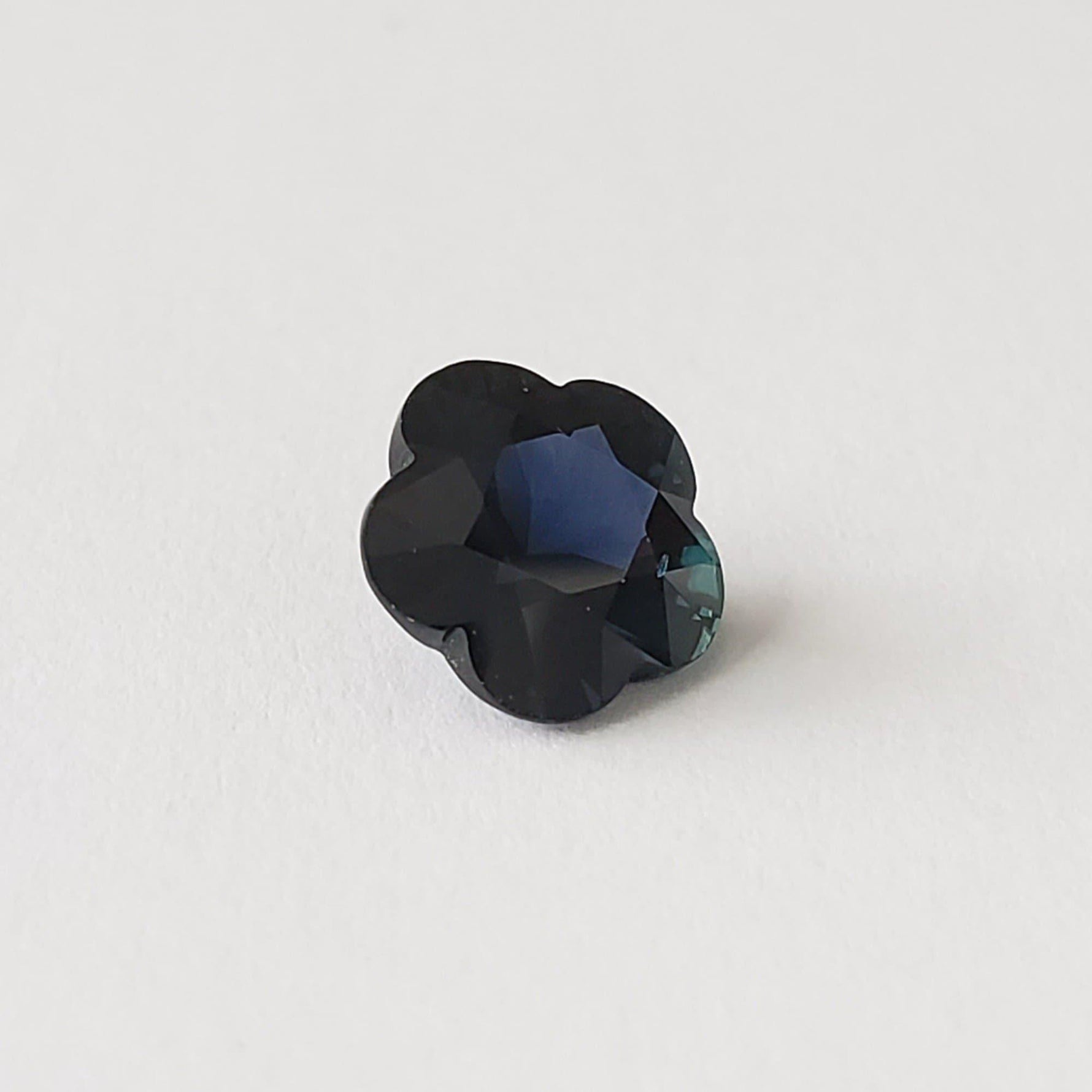 Sapphire | Flower Shape Diamond Cut | Dark Blue Green | 8mm 2.13ct
