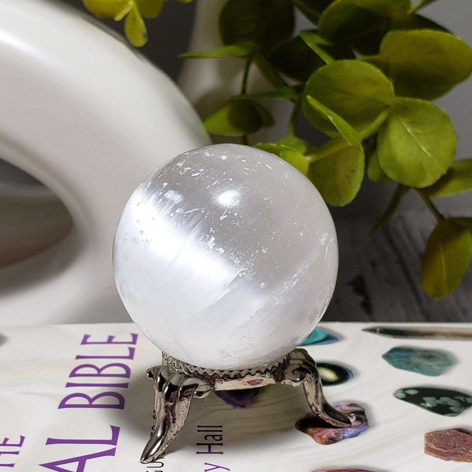 D - Selenite Satin Spar Crystal Sphere | 39 mm, 1.5 in | 85.4 grams 2