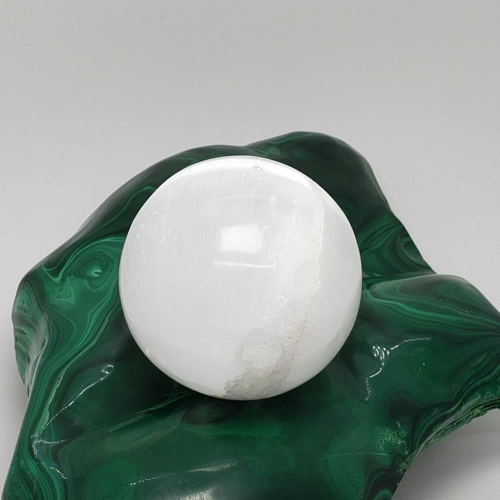 Selenite Satin Spar Sphere | 66 mm, 2.6 in | 355 grams