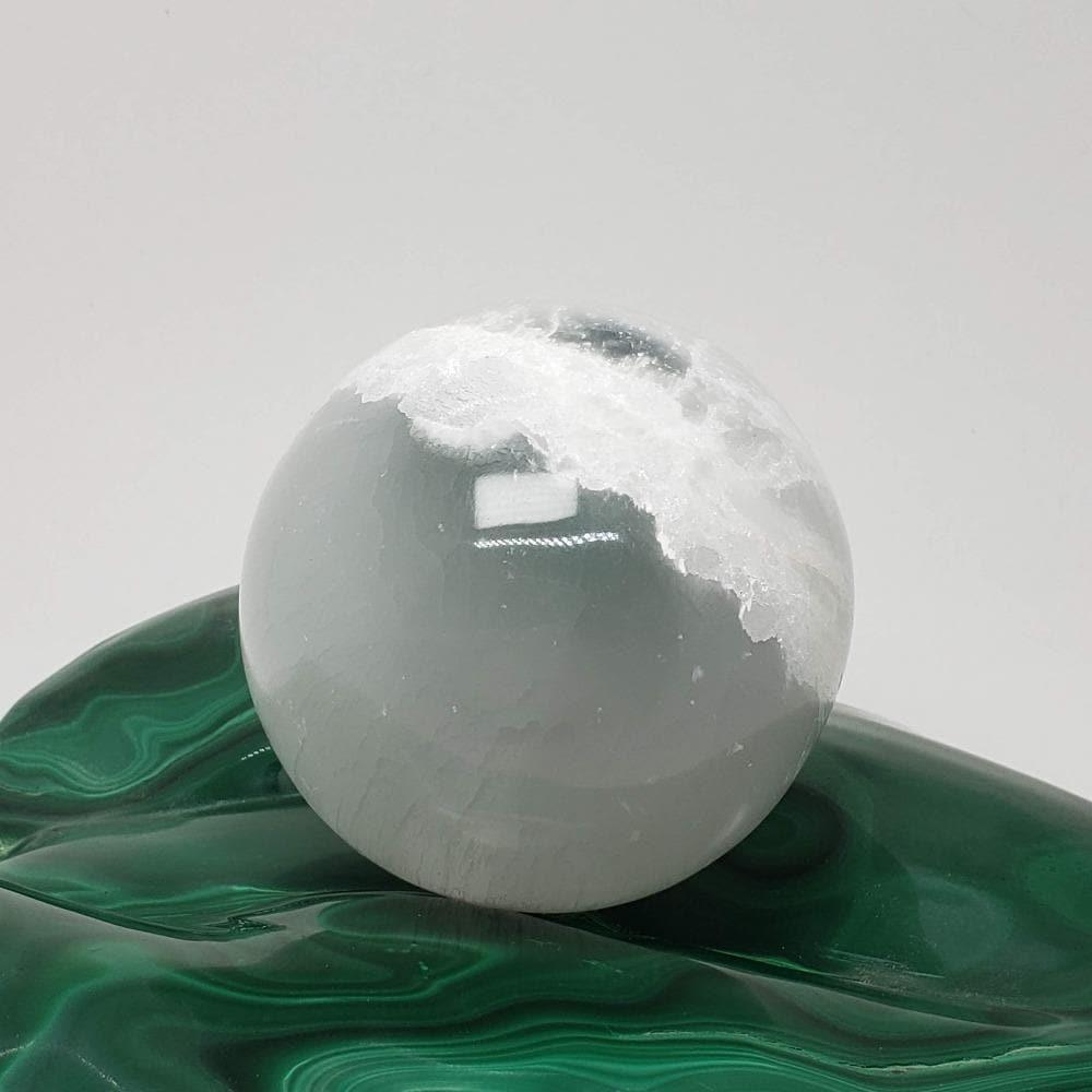 Selenite Satin Spar Sphere | 66 mm, 2.6 in | 355 grams