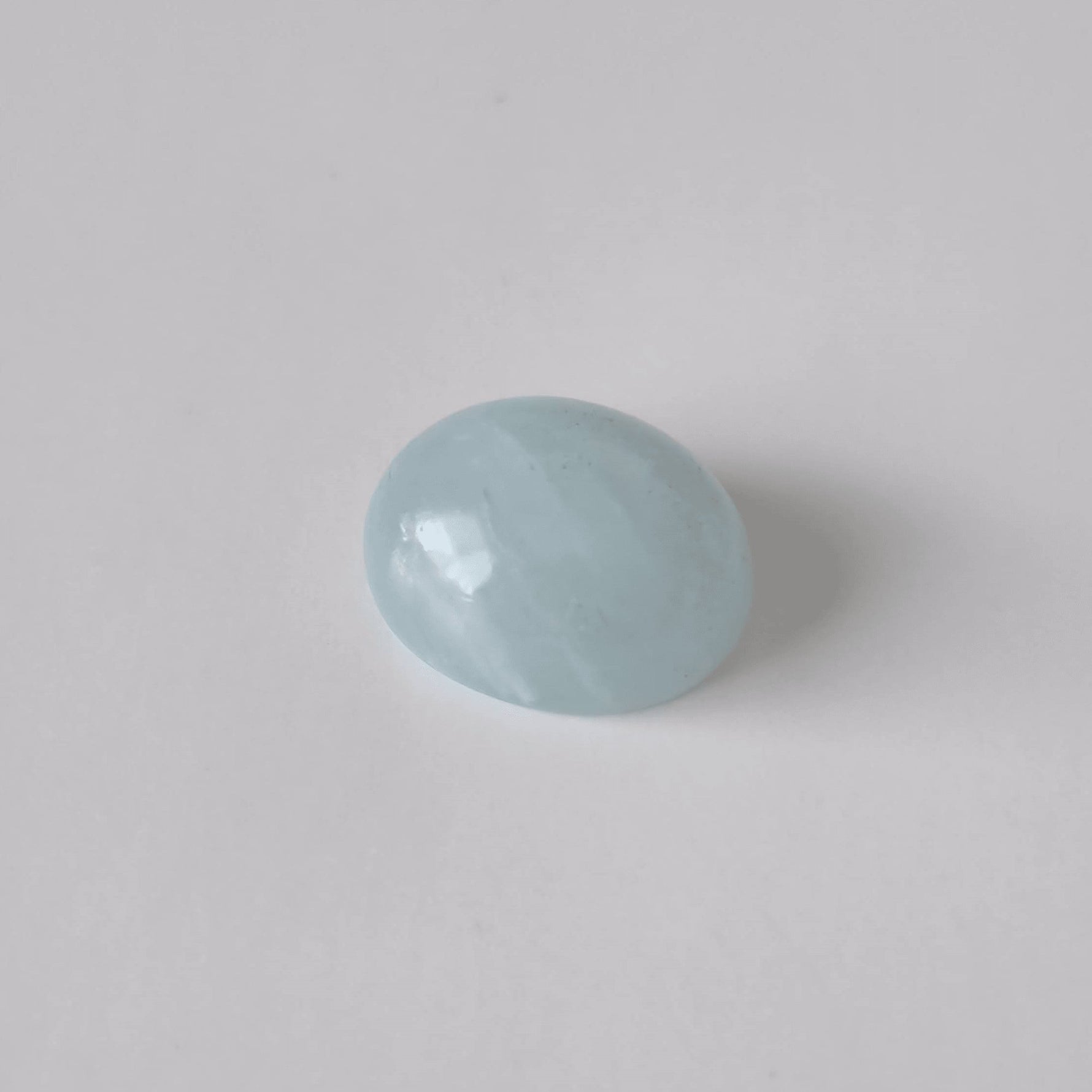  Silky Aquamarine | Oval Cabochon | Light Blue | 12X10mm 5.8ct 