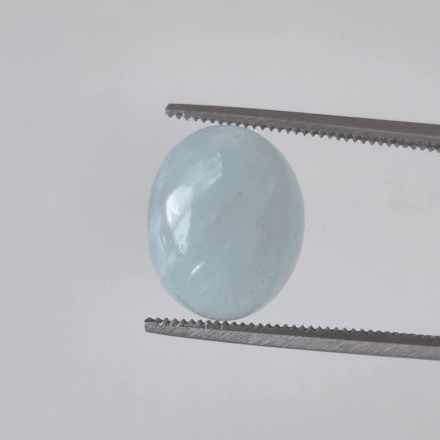  Silky Aquamarine | Oval Cabochon | Light Blue | 12X10mm 5.8ct 