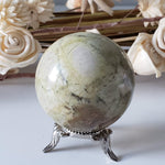 Silver Lace Agate Sphere | Green Gray Brown | 50 mm, 2 in | 198.95 grams
