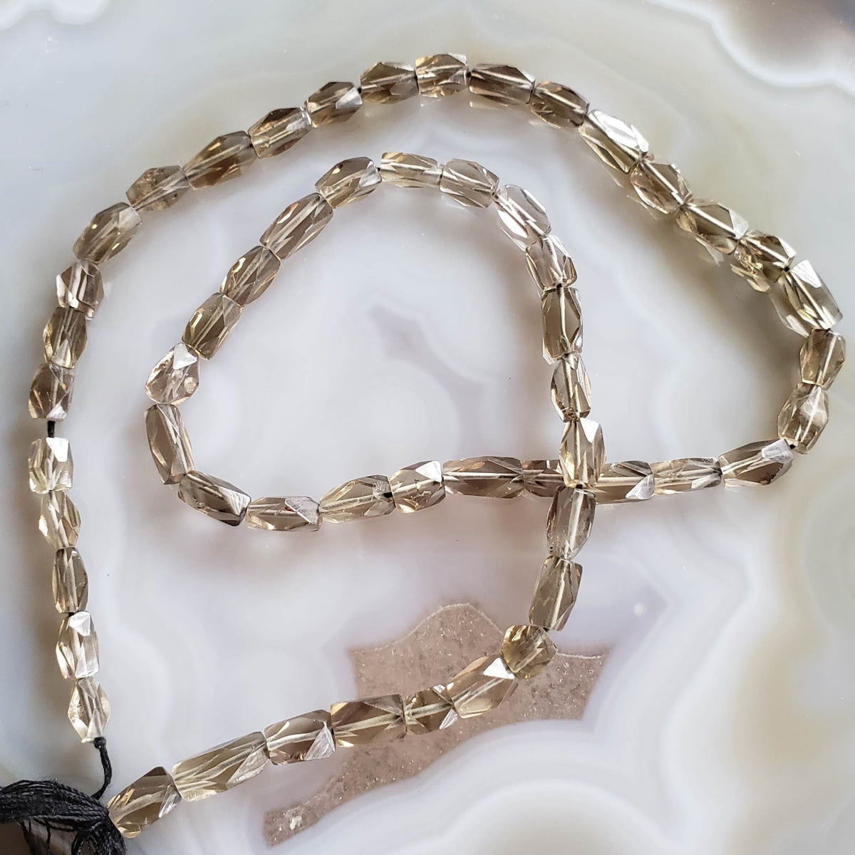 Smoky Quartz Gemstone Beads | 38 cm, 15 inch Strand | Rectangular