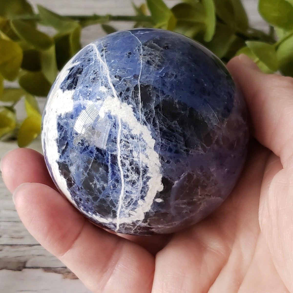  Sodalite Sphere 70 mm, 2.75 in 412 grams from Brazil 