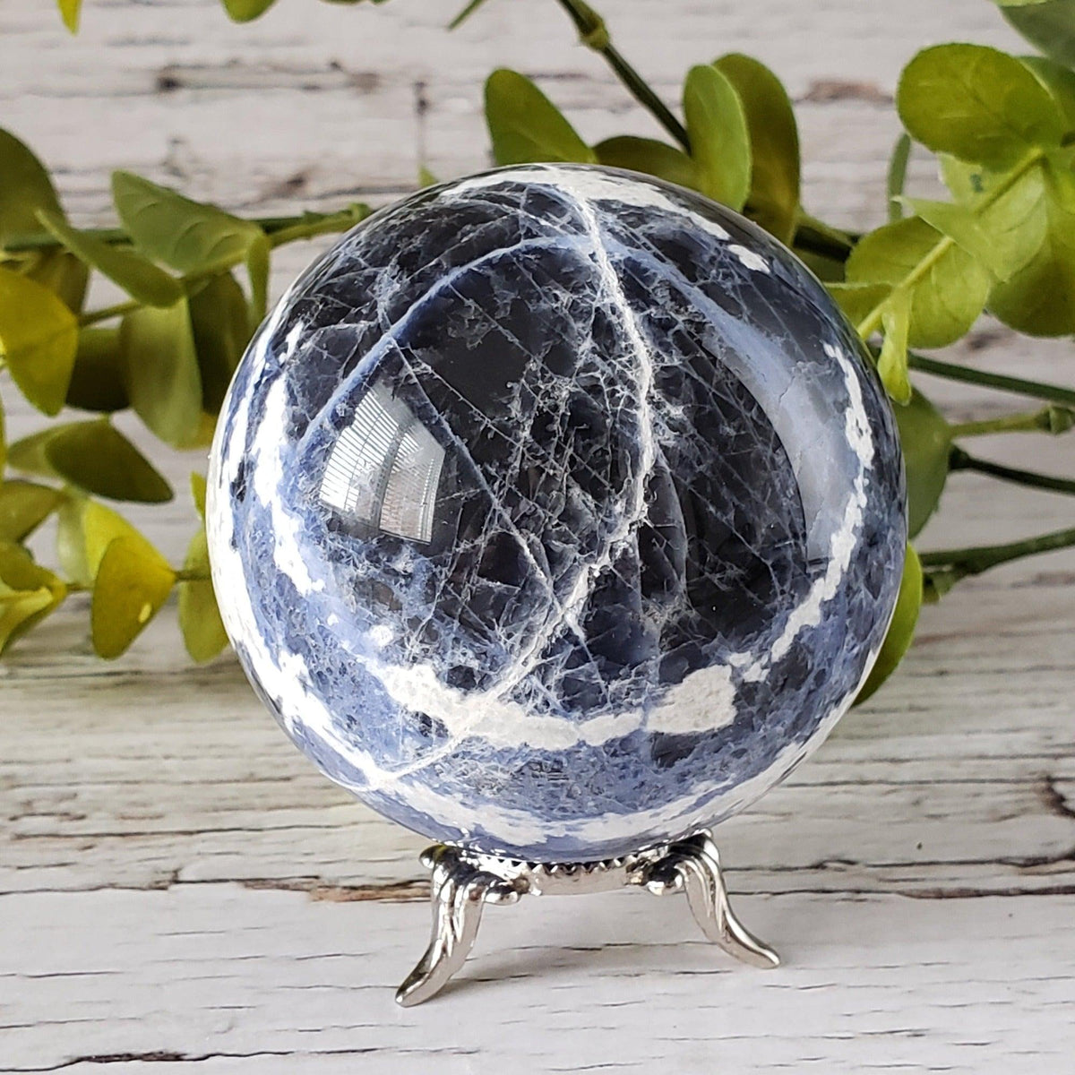  Sodalite Sphere 70 mm, 2.75 in 412 grams from Brazil 