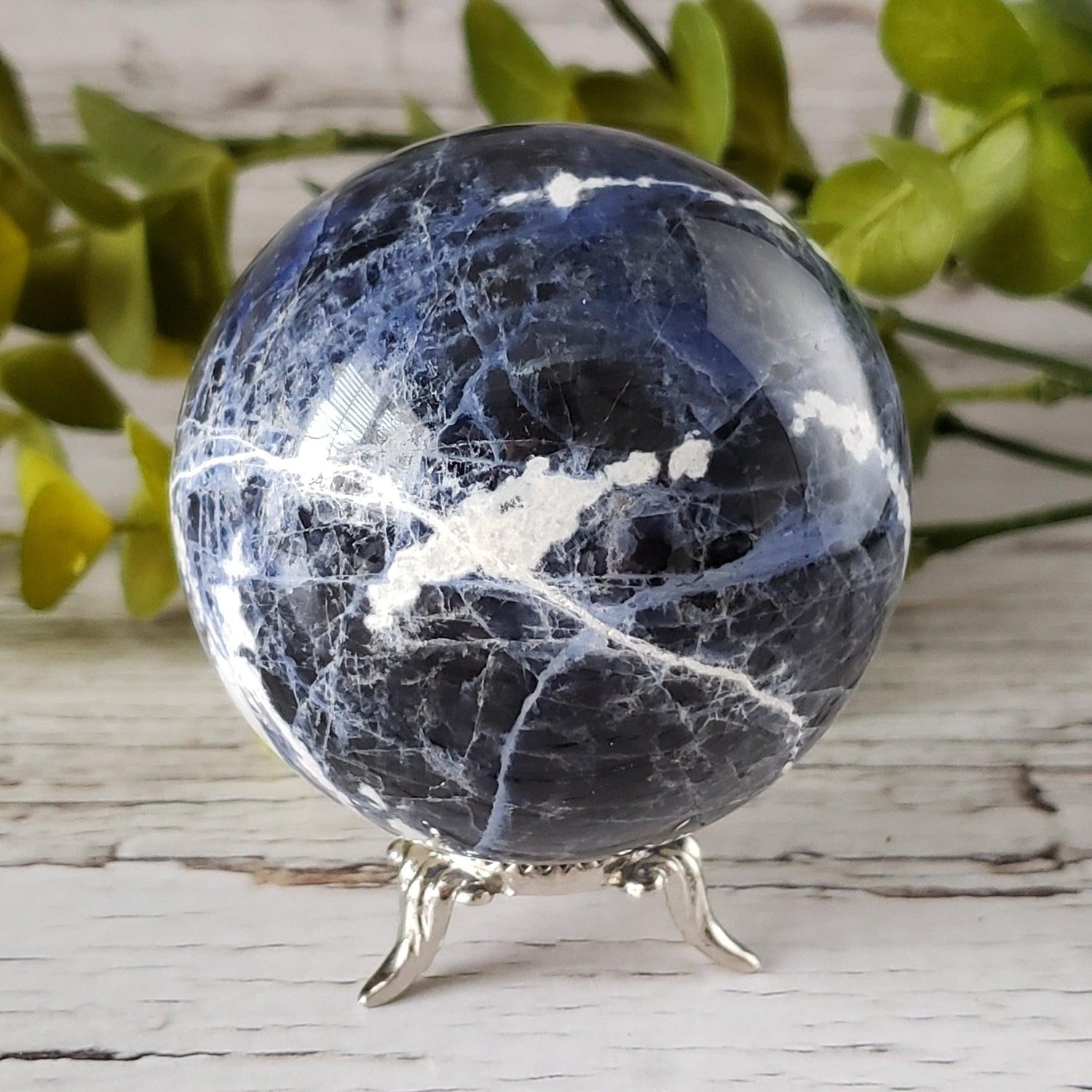  Sodalite Sphere 70 mm, 2.75 in 412 grams from Brazil 