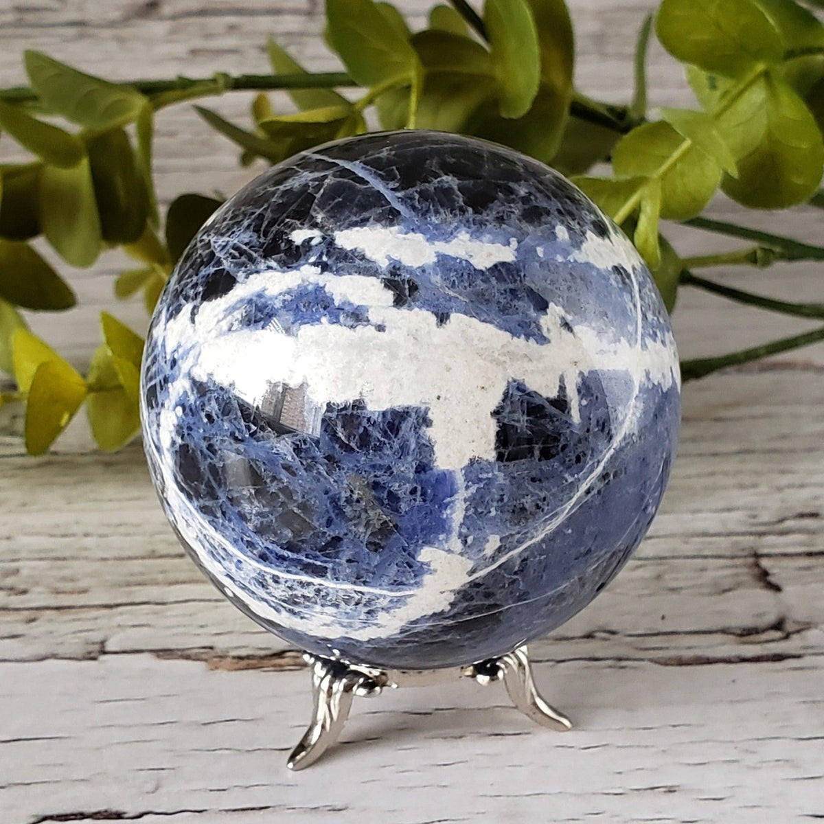  Sodalite Sphere 70 mm, 2.75 in 412 grams from Brazil 