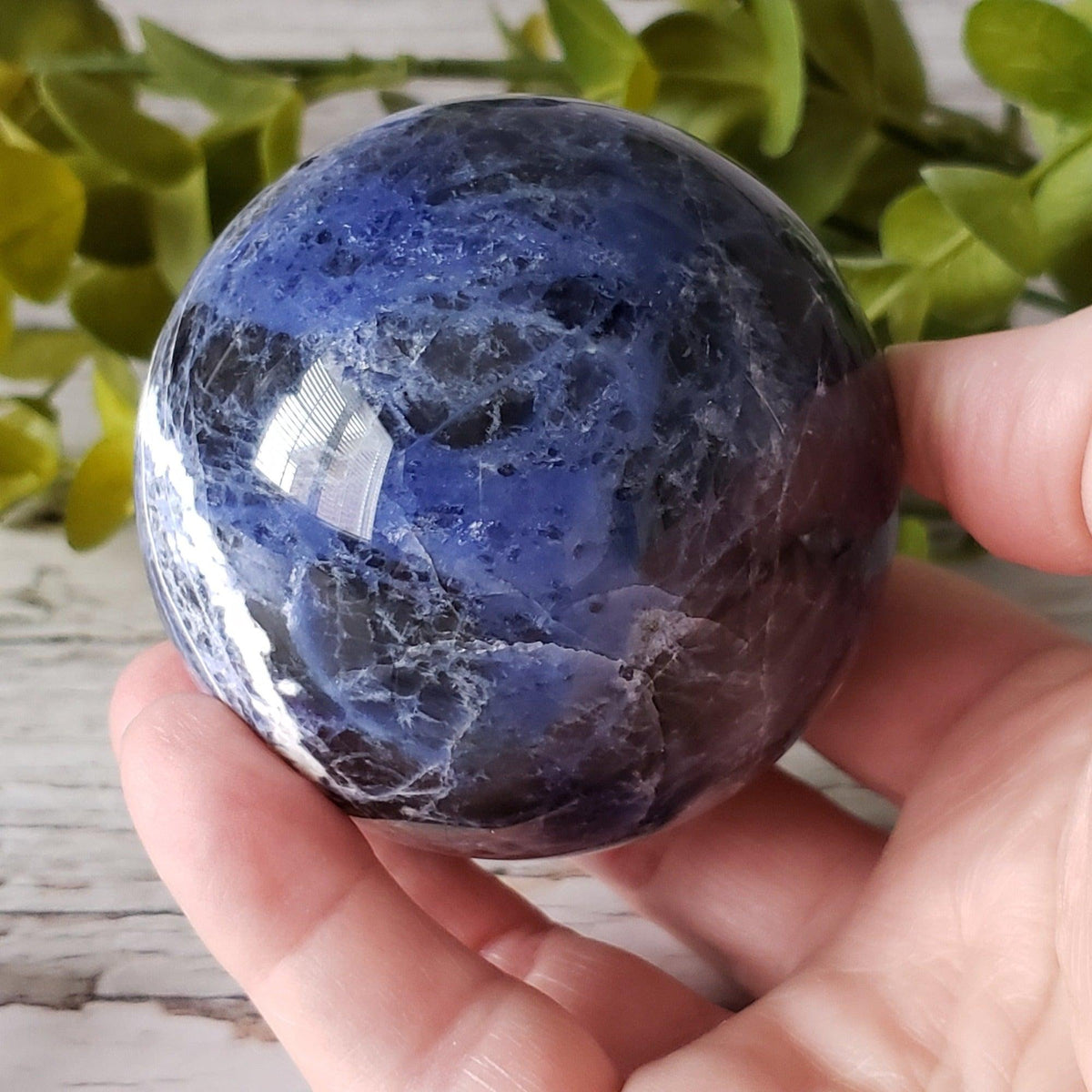  Sodalite Sphere 70 mm, 2.75 in 412 grams from Brazil 