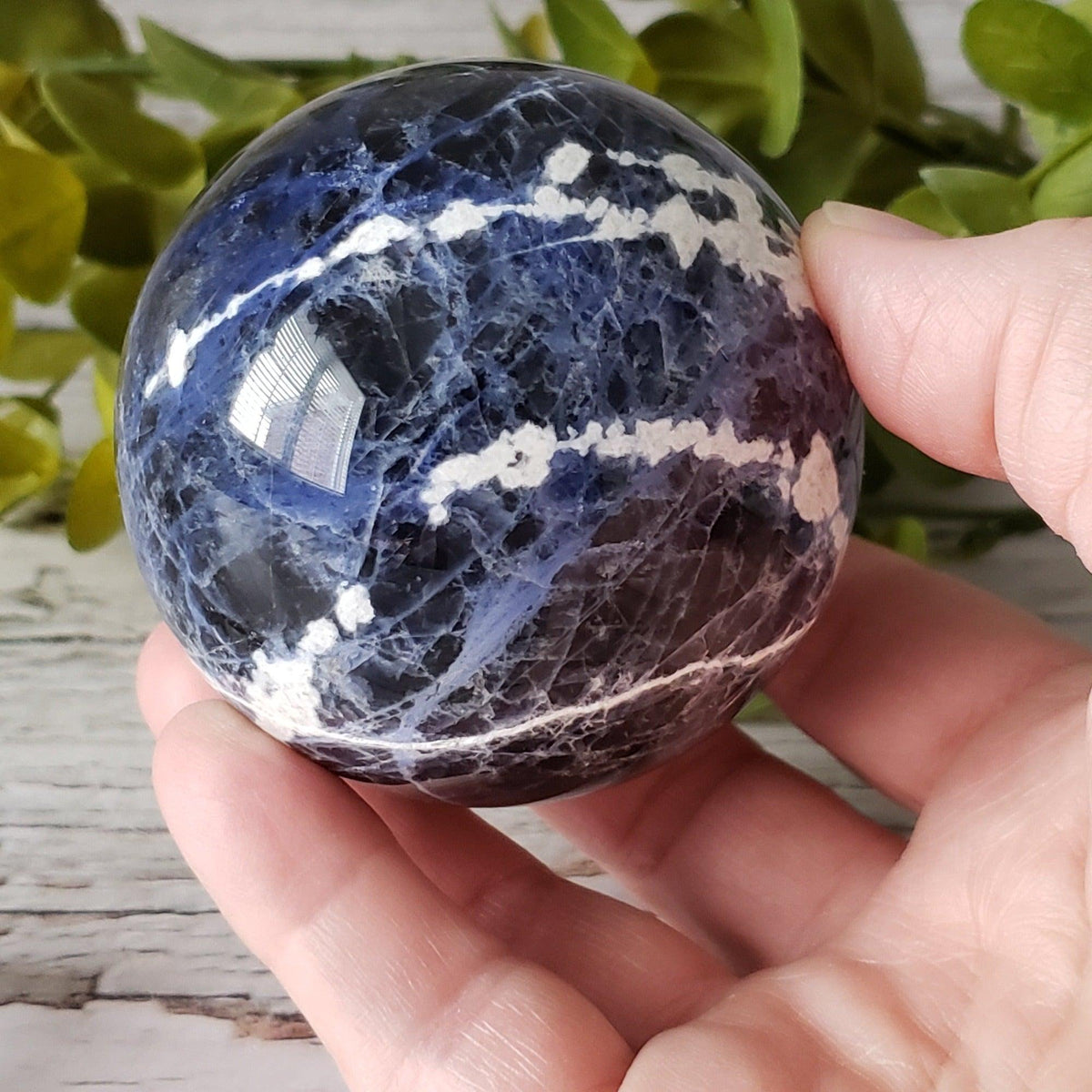  Sodalite Sphere 70 mm, 2.75 in 412 grams from Brazil 