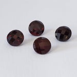 Spessartite Garnet | Round Checkerboard Cut | Dark Red Orange | 6.5mm