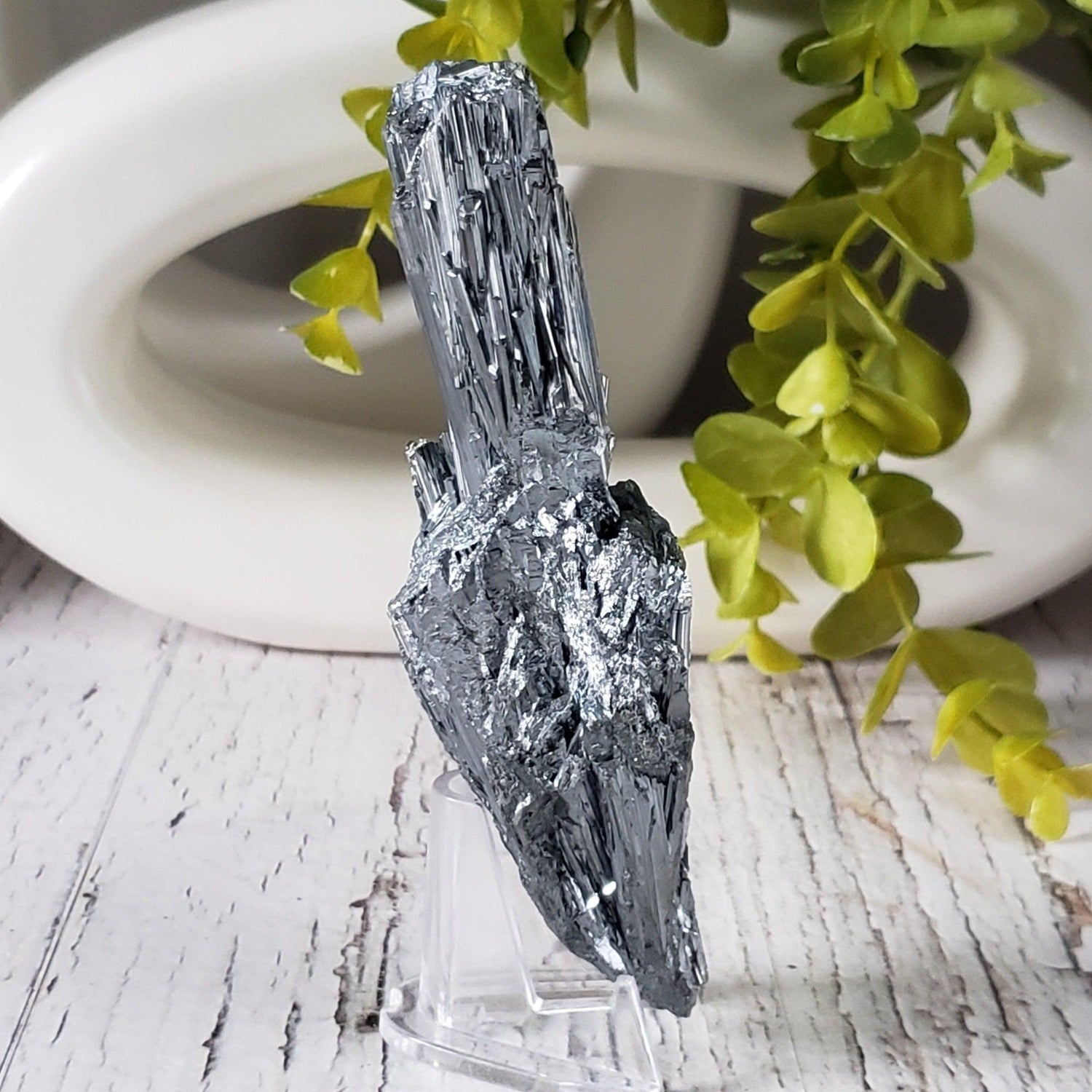 Stibnite Crystal Spray | Shiny Metallic Mineral | 271 Gr | Xikuangshan Mine, China
