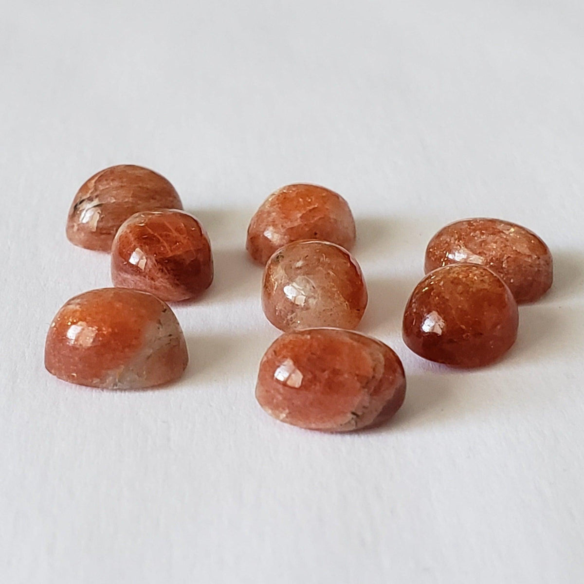  Sunstone | Oval Cabochon | Orange Red | 9x7mm 